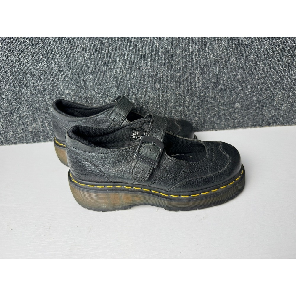 Vintage Dr. Martens Sabina Tumbled Leather Mary Jane Platform Shoes Black Size 6